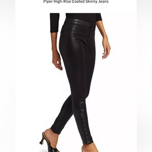 L'AGENCE Piper High-Rise Coated Skinny Jeans 29 Black